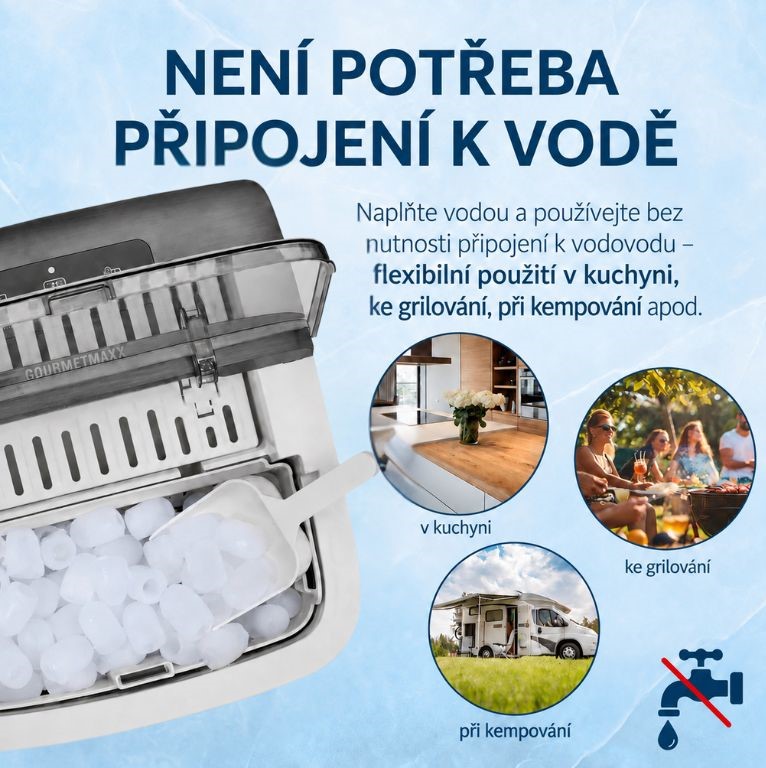 GourmetMaxx Výrobník ledu 7 kostek za  8 min 19975 (5)